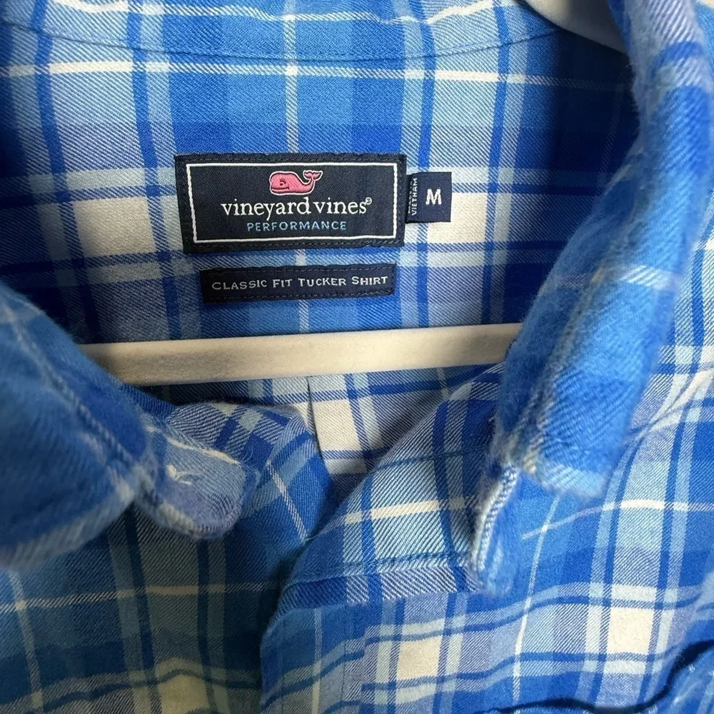 Vineyard Vines Men’s Blue Plaid Flannel Button-Down Shirt | Size Medium